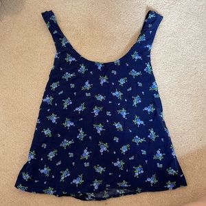 Cute floral crisscross tank top